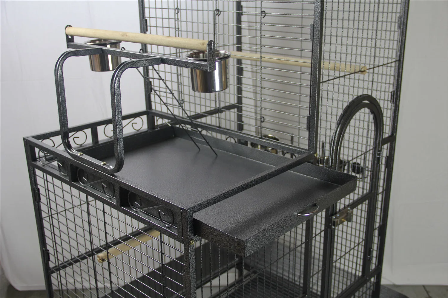 160cm XL Bird Cage | Pet Parrot Aviary With Budgie Perch and Castor Wheels