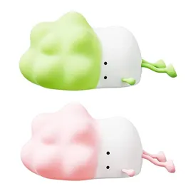 2 PCS Lying Cabbage Night Light, Dimmable Squishy Nightlight, Rechargeable Silicone Nursery Lamp Cute Lamp with Touch Sensor Lights for Girls Bedroom Living Room Kawaii Decor