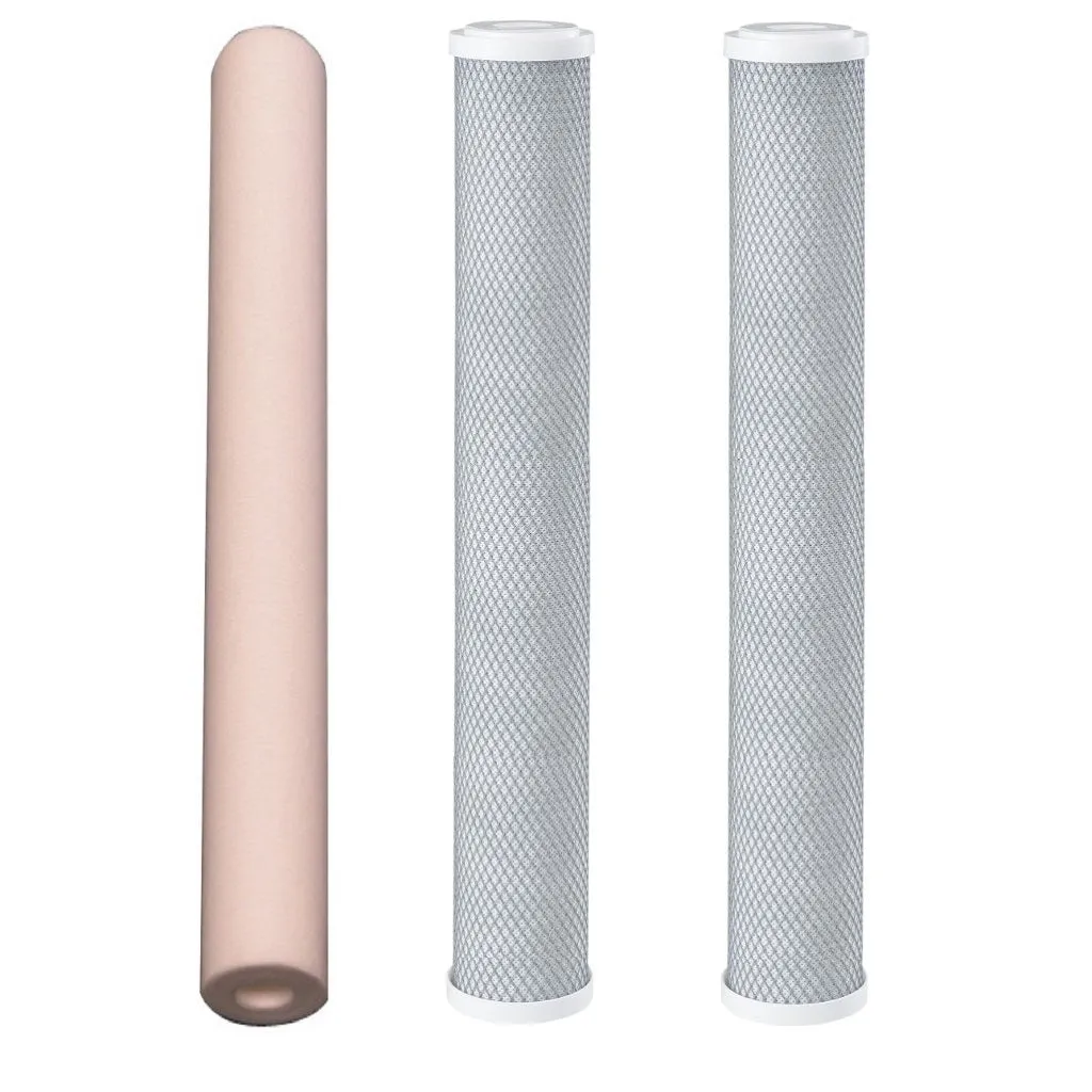 20"x2.5"BB Blue Slim Water Filter Cartridges | Particle   Coconut Carbon Filters
