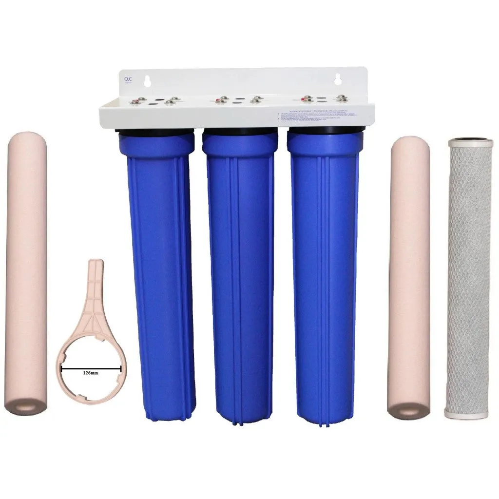 20"x2.5"BB Blue Slim Water Filter Cartridges | Particle   Coconut Carbon Filters