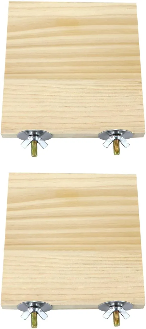 2pcs Bird Perch Platform Flat Stand Beak Paw Grinding Wood for Parrot Parakeet Cockatiel Lovebird Conure Finch Budgie