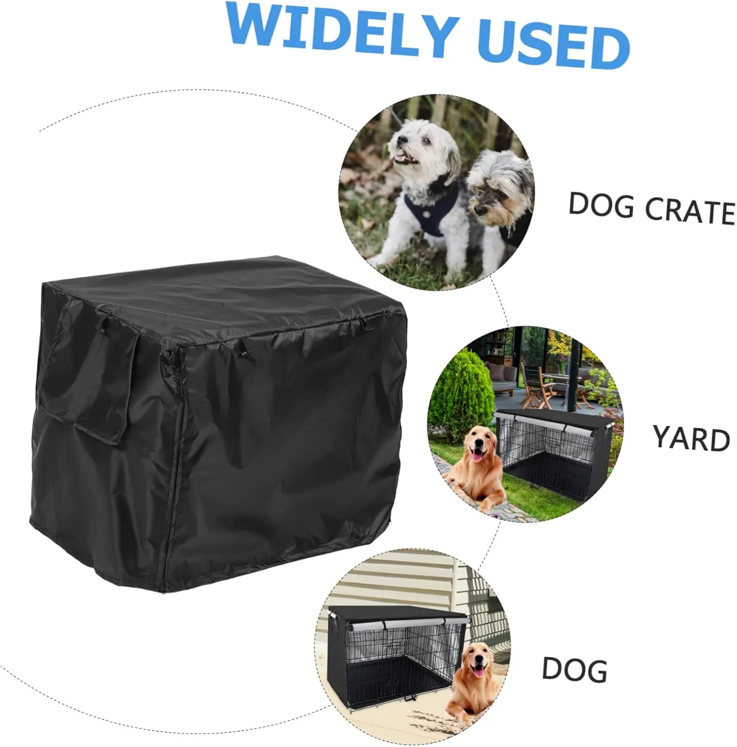2pcs Heavy Duty Oxford Dog Crate Cover Rainproof Sun-Resistant Privacy Canopy for Pet Crates for Dogs