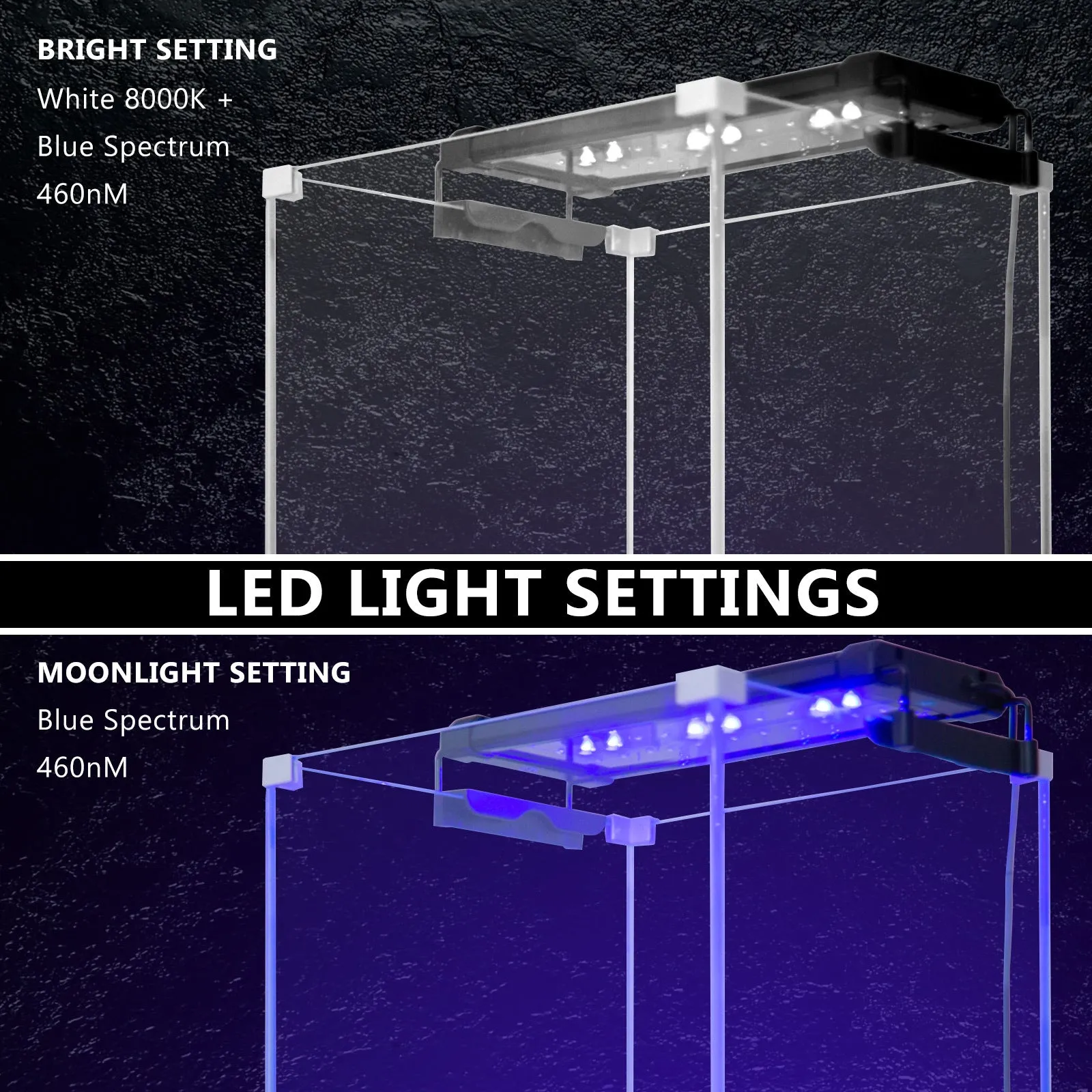 Aquarium LED Light Blue White for Tank 30-50cm - 6W Dynamic Power