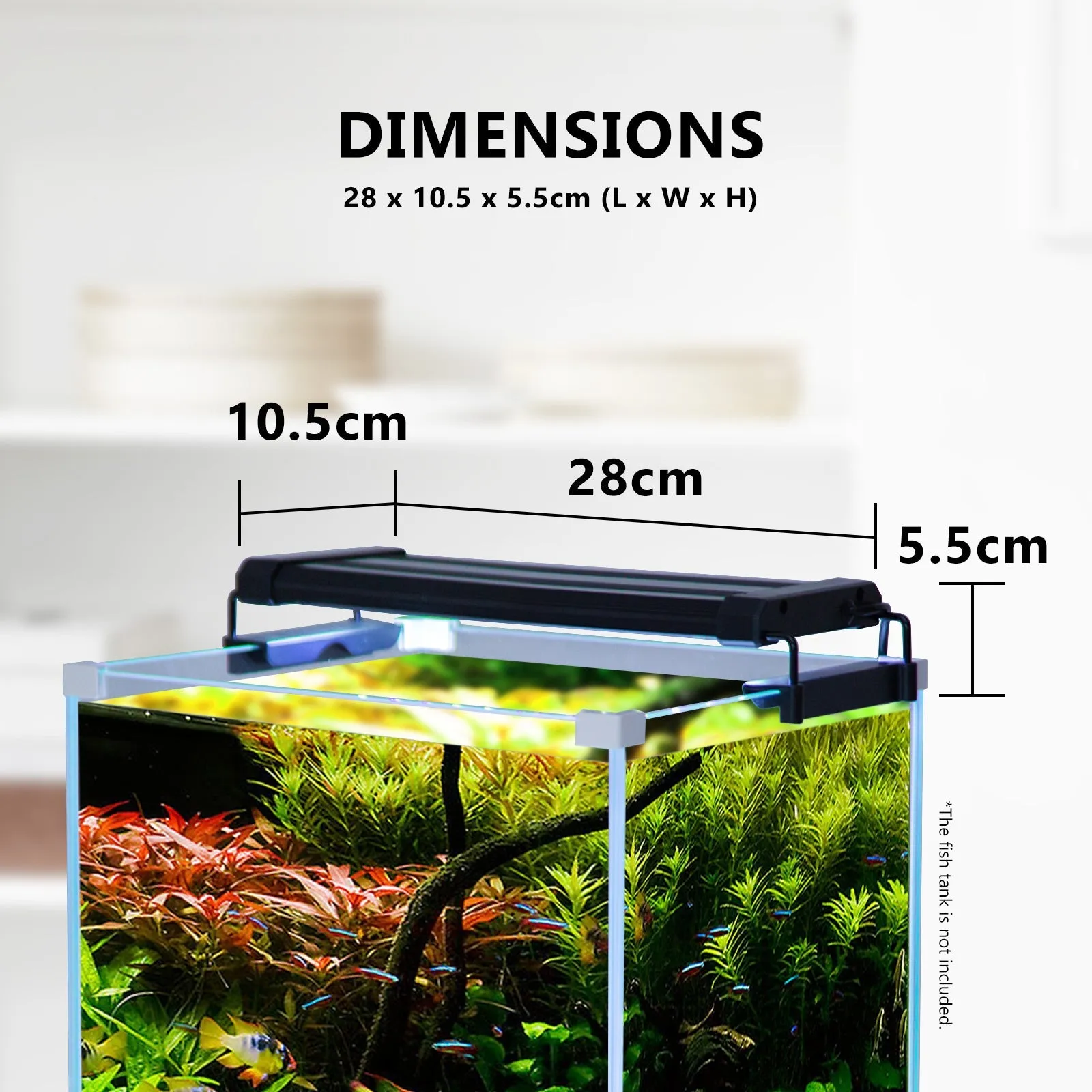 Aquarium LED Light Blue White for Tank 30-50cm - 6W Dynamic Power
