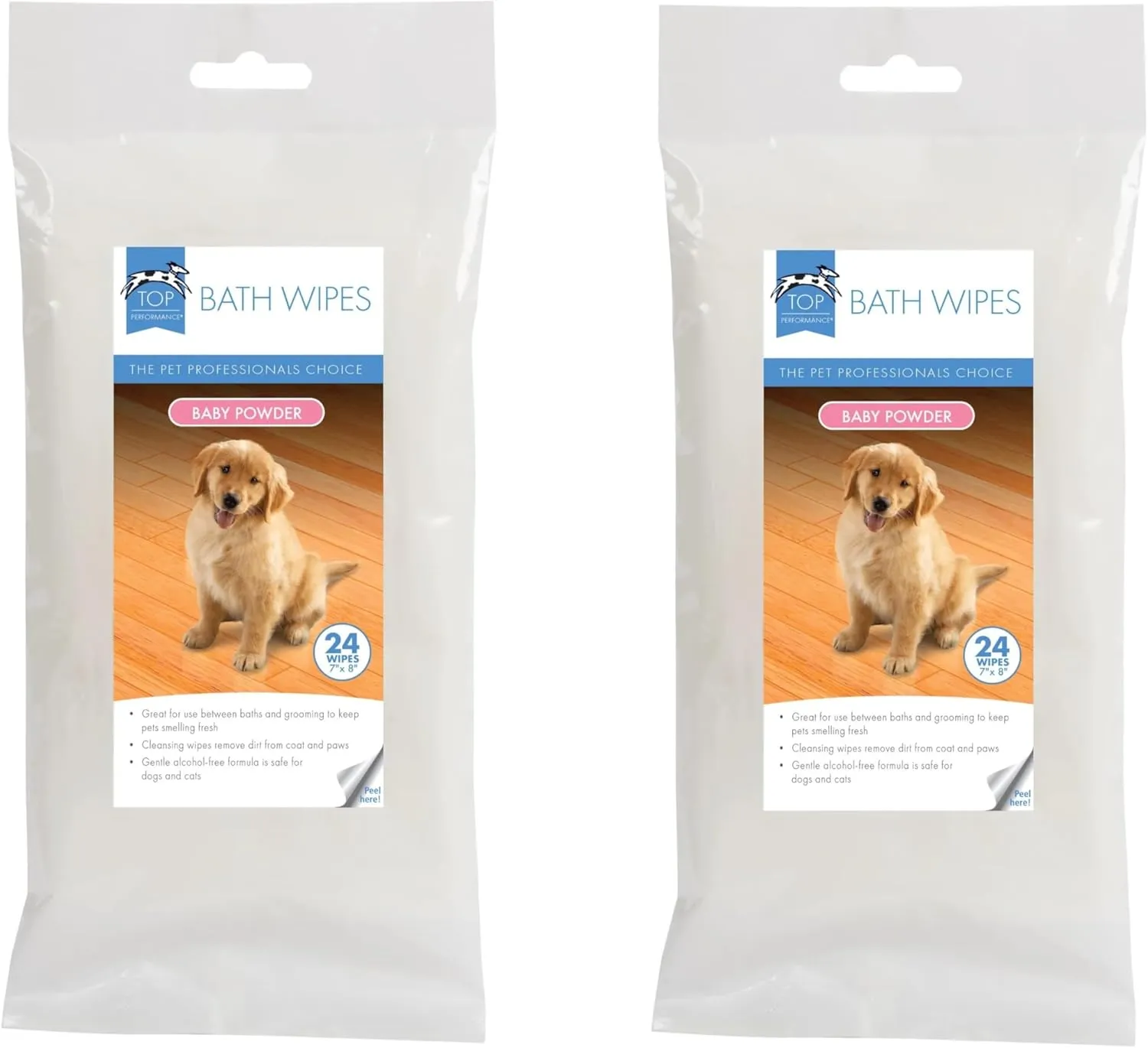 Bath Wipes for Dogs and Cats Fresh Scent or Baby Powder Aromas Choose Quantity (3 Packs Baby Powder)