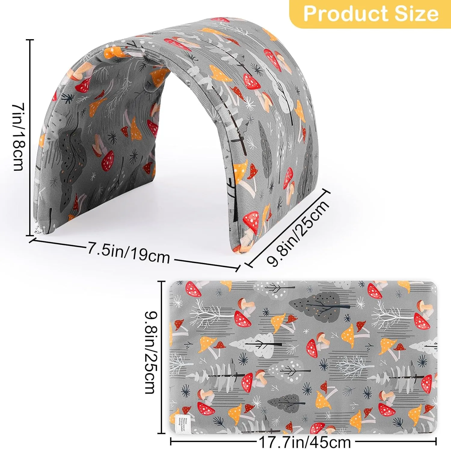 Bienbee Guinea Pig Tunnel, Guinea Pig Hideout, Washable Rabbit Tunnel and Bunny House, Rabbit Toys in Cages for Guinea Pig Bunny Rabbit Small Animal Gray Mushroom