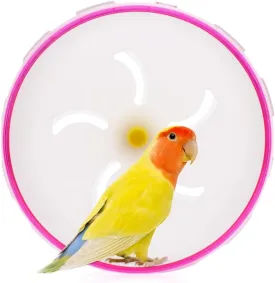 Bird Silent Wheel Toy Parrot Large Exercise Wheel Small Animal Intelligence Toy Creative Quiet Spinner Running Wheel (Red)