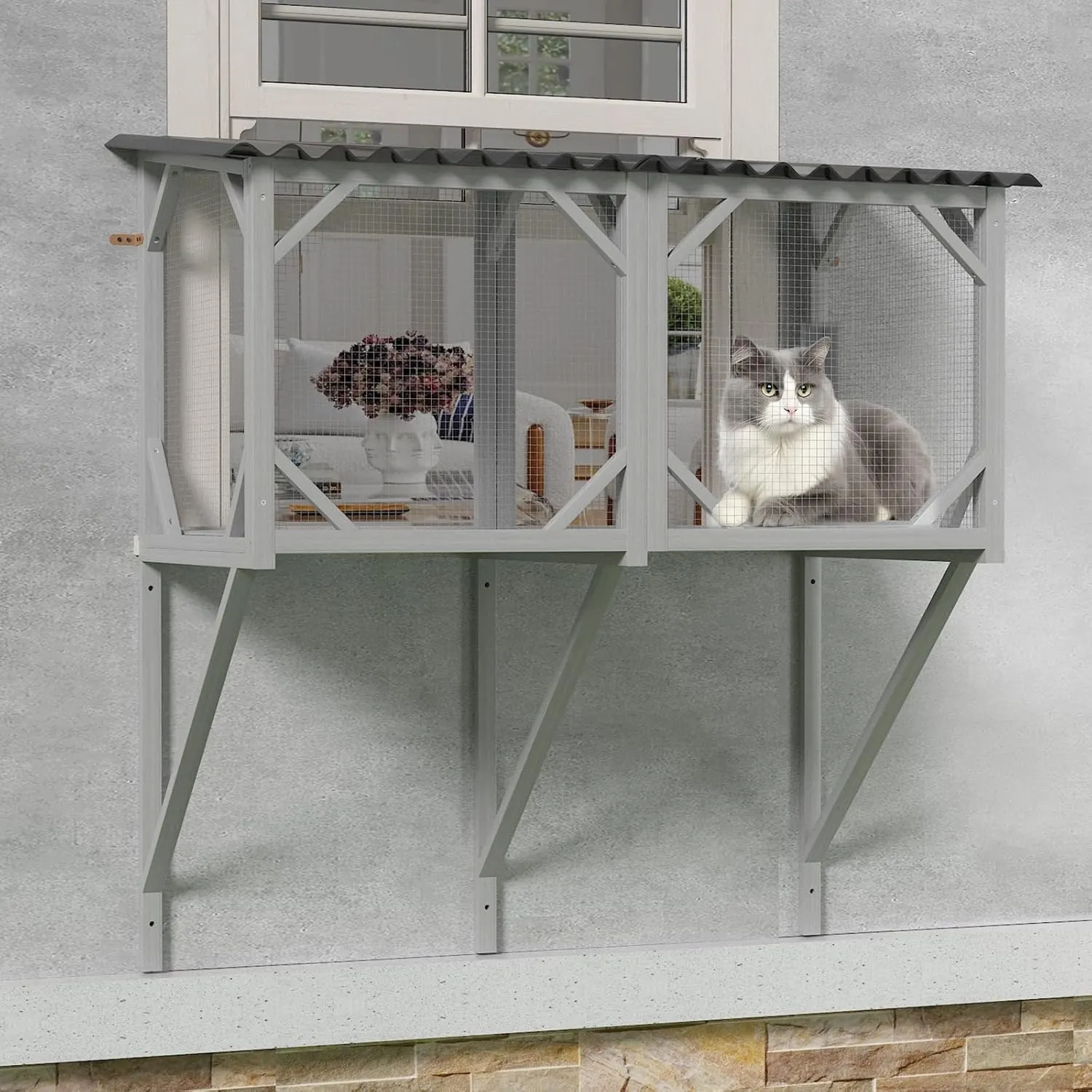 Cat Window Box  Window Perches for Indoor Cats, Sturdy Cat Perch for Sunbathing, Napping & Nature Viewing, All Weather Use