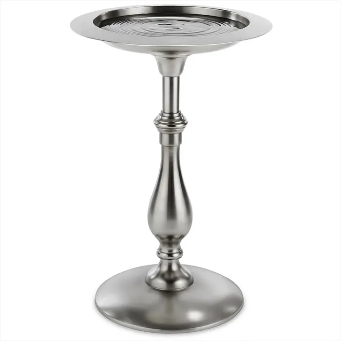 Classic Pewter Pedestal Bird Bath