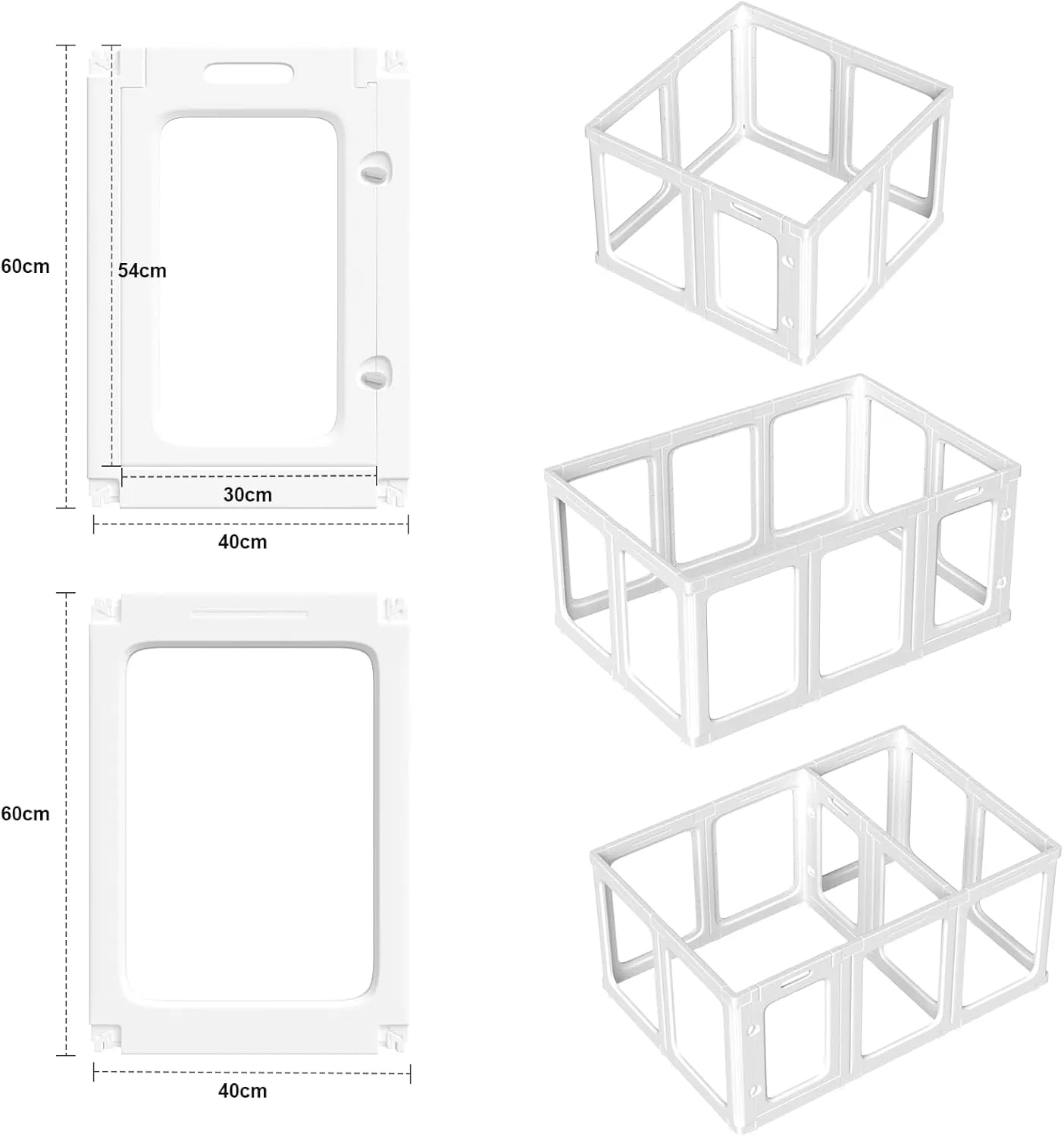 Clear Acrylic Dog Playpen Transparent Pet Playpen Indoor-Easy Assemble and Disassemble Dog Fence-Clear Pet Pen Dog Playpen for Puppy Bunny Cat Pig(23.6" H, 9 Panels 1 Door) White