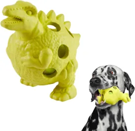 Codi Dog Chew Toys - Funny Interactive Dog Toys with a Tennis Ball, Tough Durable Teething Rubber Dog Toys for Medium Dogs (Yellow Dinosaur)