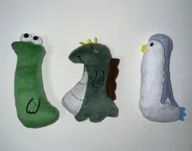 Cotton Catnip Cat Plush Chew Toys Pet Supplies Dinasour Bird (3 Pack)
