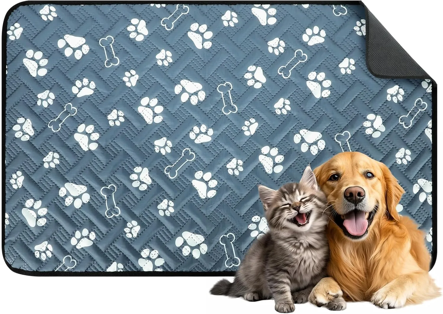 Crate Pads for Dog Cages - 100% Leak Proof Waterproof Dog Bed Mat for Sleeping with Anti-Slip Bottom, Washable Kennel Pad for Small Dogs Breeds (24" X 18")