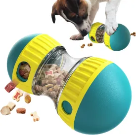 Dog Interactive Toys Adjustable Food Dispenser Tough Slow Feeder Ball Treat Dispenser Dog Toys Puzzles Feeder for Small Medium Large Dogs to Keep Them Busy (Yellow)