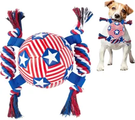 Dog Soccer Ball Toys with Straps and Rope, Interactive Puppy Toys Birthday Gifts for Small Dogs (6 Inch)