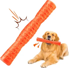 Dog Squeaky Toys Interactive Dog Toys for Aggressive Chewers Tough Rubber Chew Toys for Medium/Large Breed, Indestructible Puppy Chew Toys for Teething (Orange)