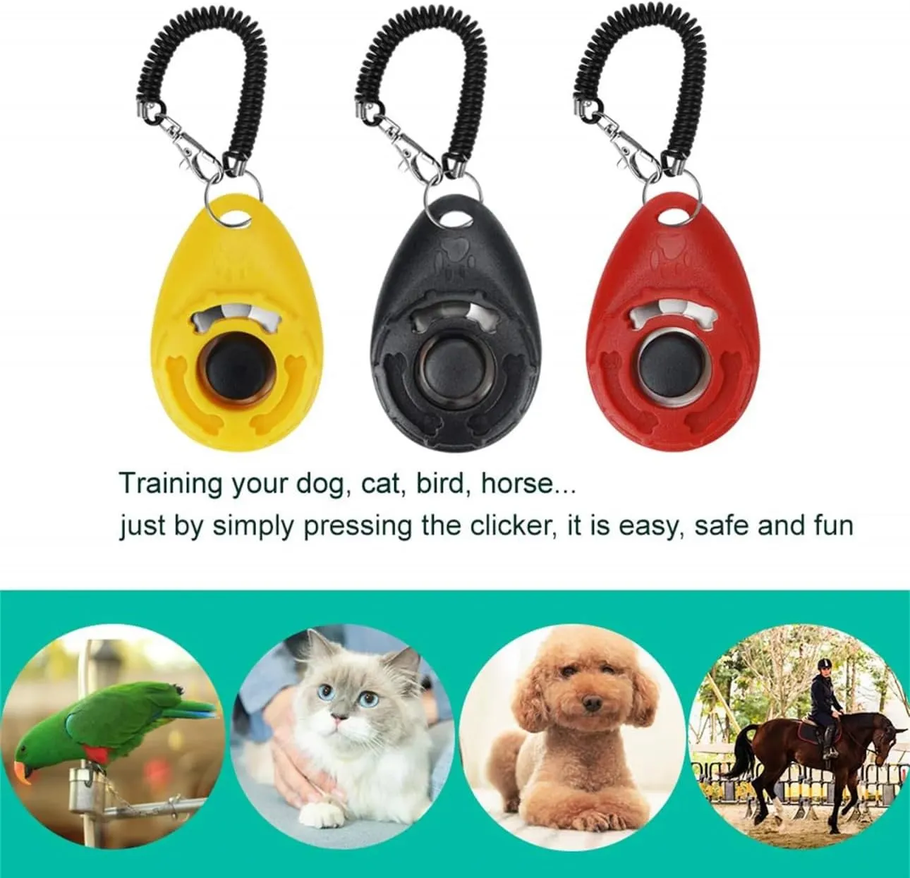 Dog Training Clicker with Wrist Band (Pink)