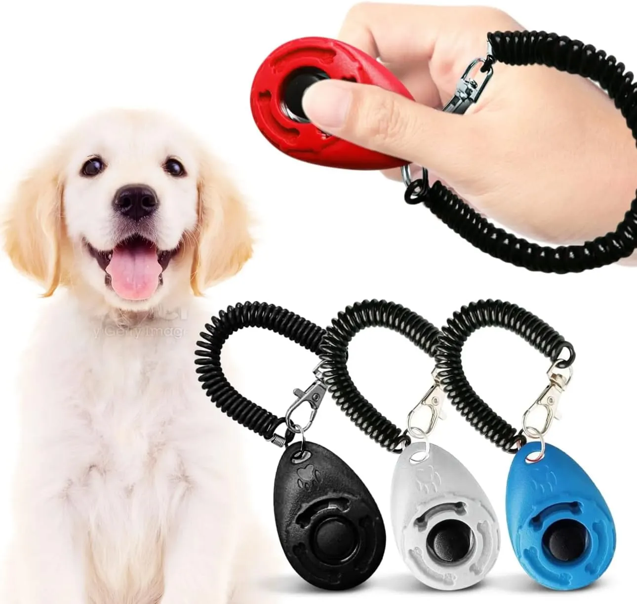 Dog Training Clicker with Wrist Band (Pink)