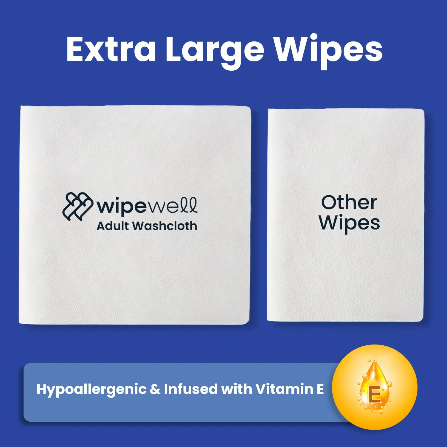 Extra Large Adult Wipes for Incontinence  Disposable Adult Washcloths with Aloe & Vitamin E  Premium Washcloth, Soft, Durable Cleansing Wipes for Adults  3 Pack (150 ct)