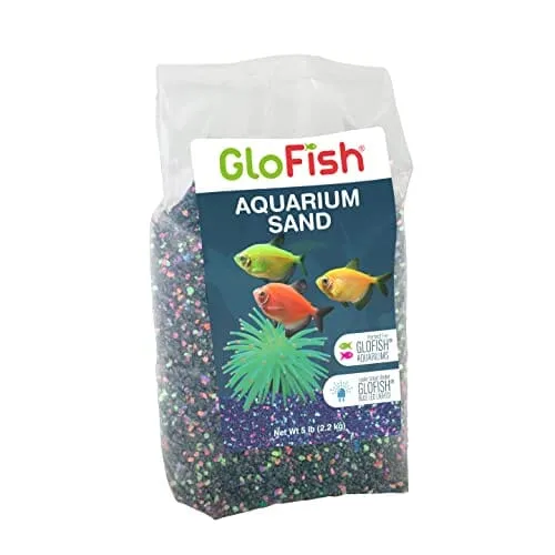 Glofish Sand With Highlights Freshwater Gravel - Black - 5 Lbs - 6 Pack