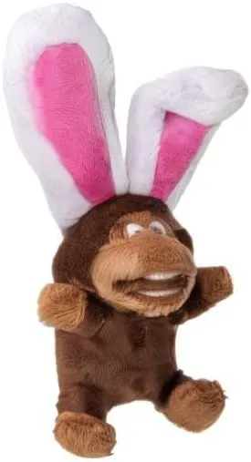 goDog® Silent Squeak™ Flips Monkey Rabbit Dog Toy