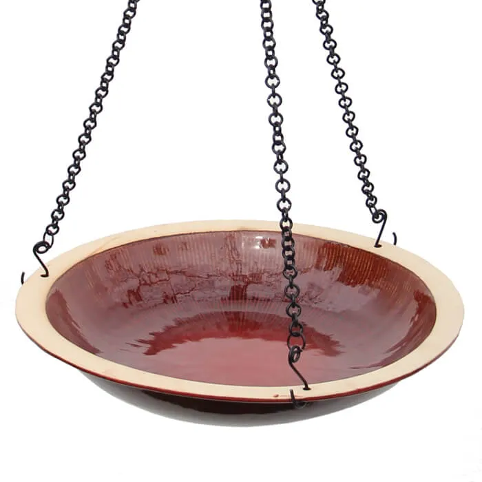 Hanging Radial Bird Bath, Autumn Red