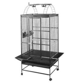 HARI Playtop Parrot Cage - Silver Antique Black - 76 L x 61 W x 178 H cm (30 in x 24 in x 70 in)