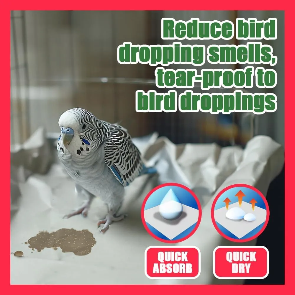 HASHI Bird Cage Liner - 120 Disposable Sheets Made from Acid-Free Newsprint. Non-Toxic for Birds, Ideal for Packing, Pet Cages, Crafts, Shipping, and Moving. Easy to Clean (31"x21.5")