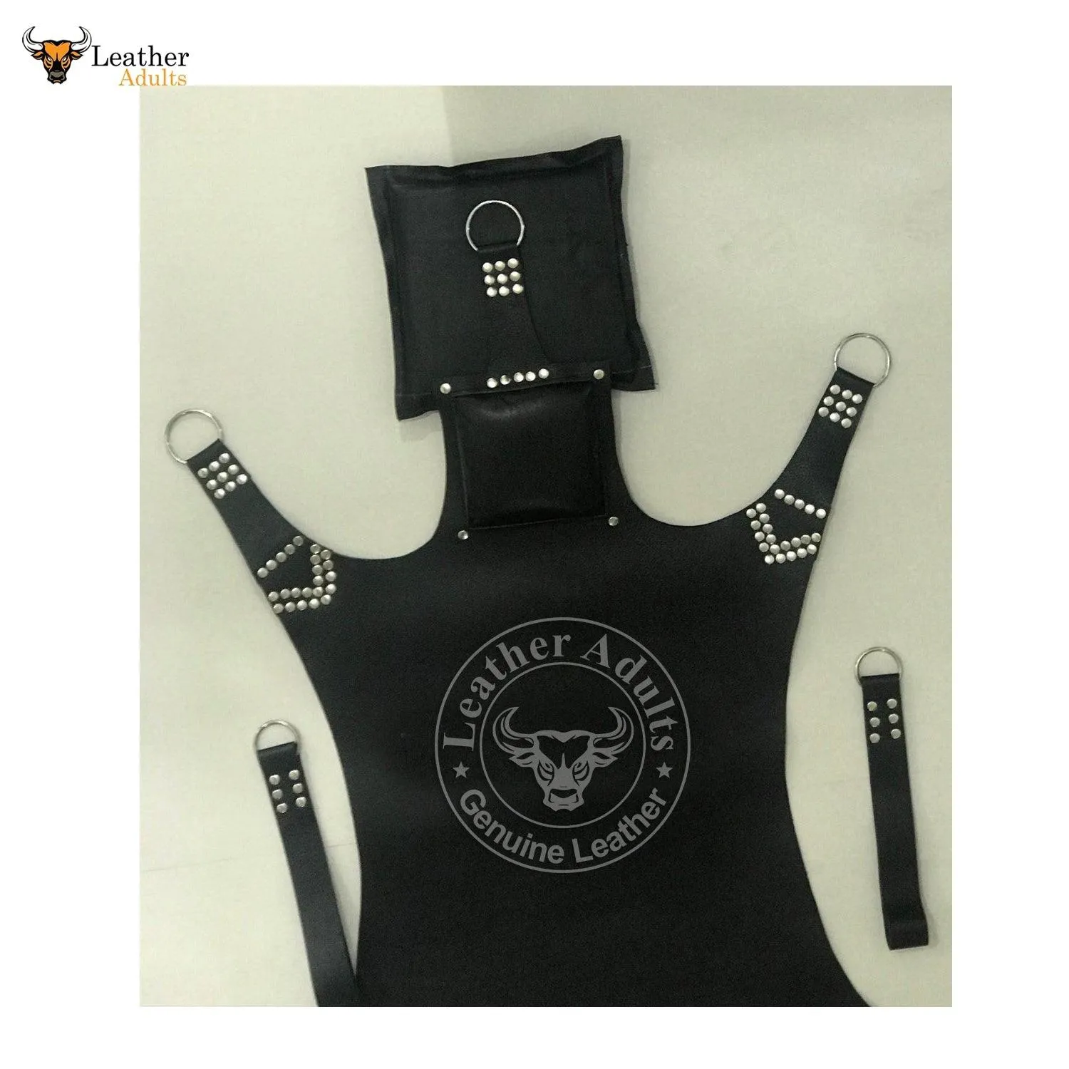 Heavy Duty Play Room Genuine Black Leather Sex Swing Adult Sling With Leg Stirrups Love Bondage BSDM