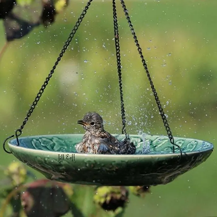 Hummingbird Ceramic Hanging Bird Bath