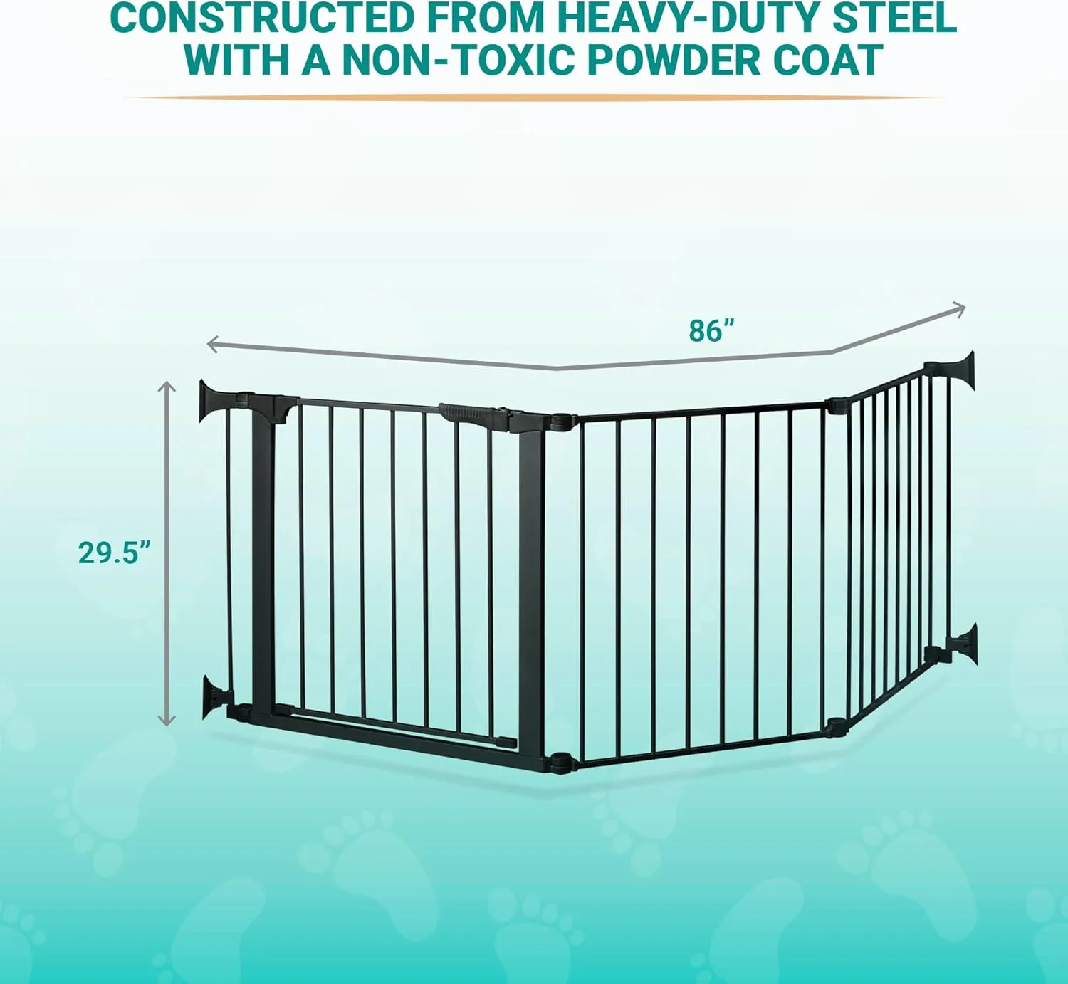 KidCo - Custom Fit Auto Closing ConfigureGate Baby Gate with with 30 Inch Door Section, Baby Fence, Safety Gate (Black)