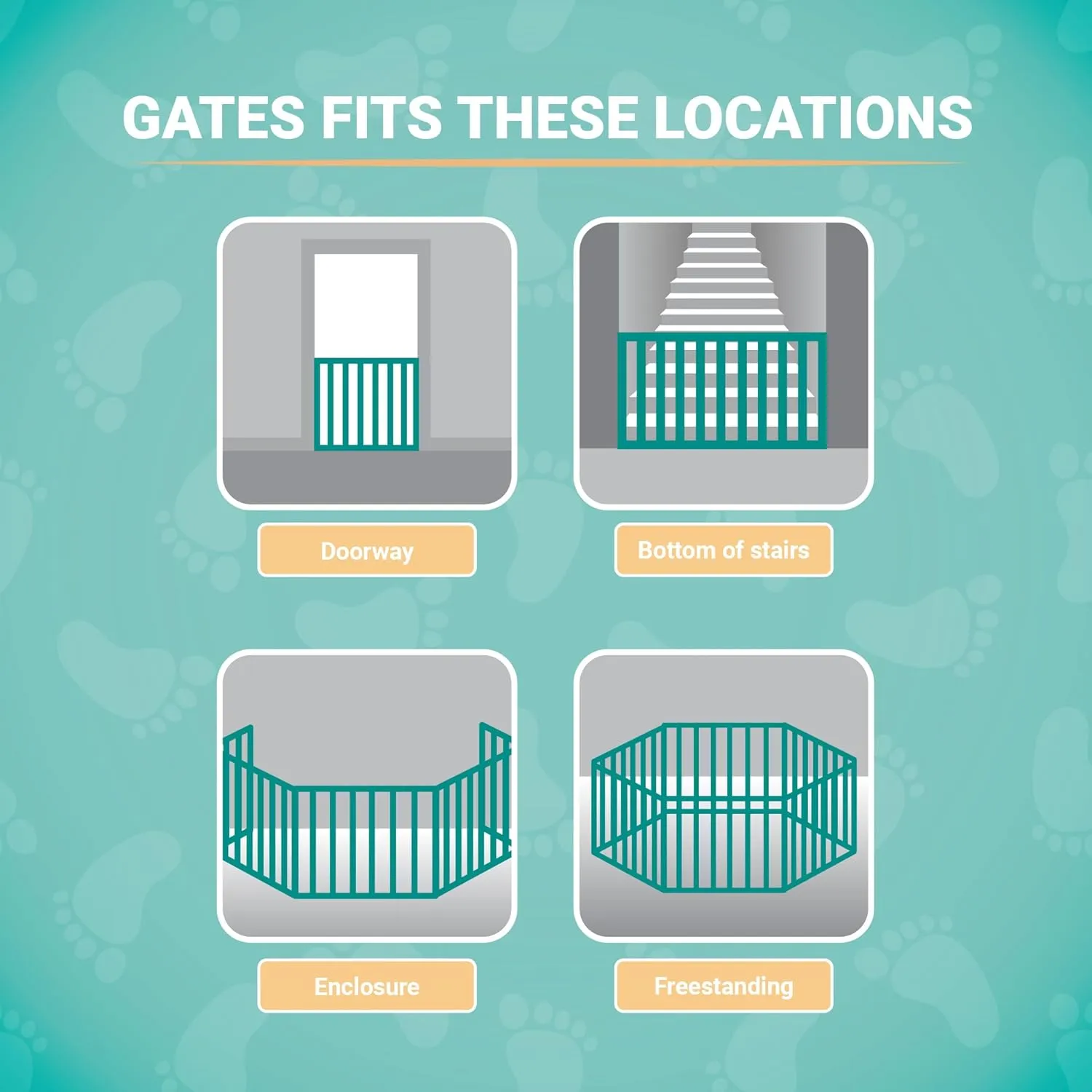 KidCo - Custom Fit Auto Closing ConfigureGate Baby Gate with with 30 Inch Door Section, Baby Fence, Safety Gate (Black)