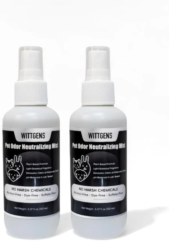 Natural Pet Odor Eliminator Spray for DogsCats & Small Animals, Plant-Based Deodorizer for Litter Box, Pet Bedding & Home | Fast-Acting, Non-Toxic & Safe with Fresh Scent