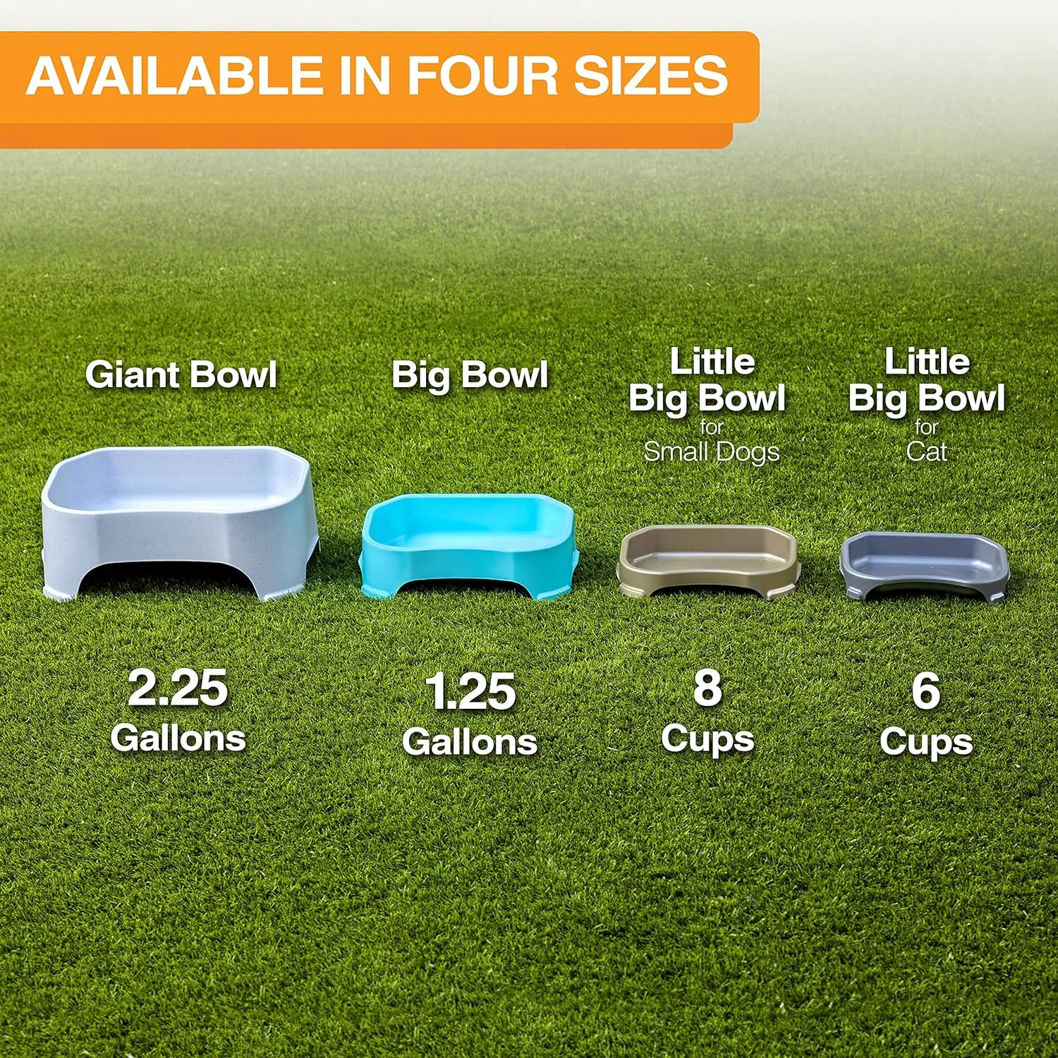 Neater Pet Brands Large Capacity Cat Bowls, Water Bowl for Cats, Reptiles, Chickens, Birds, & Small Animals, Cat Food Bowl (6 Cups), Indoor or Outdoor Water Trough & Feeder, Gunmetal Grey