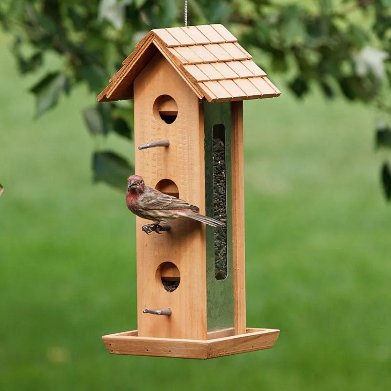 Perky-Pet Tin Jay Wild Bird 2 lb Wood Twig Bird Feeder 6 ports
