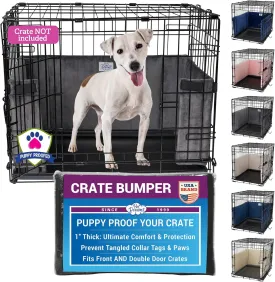 Pet Dreams Dog Crate Bumper - Comfy Liner & Dog Tail Protector for Inside Crate, Fits iCrate Cages 18, 24, 30, 36, 42, 48 Inches (Grey, X-Large, 42")