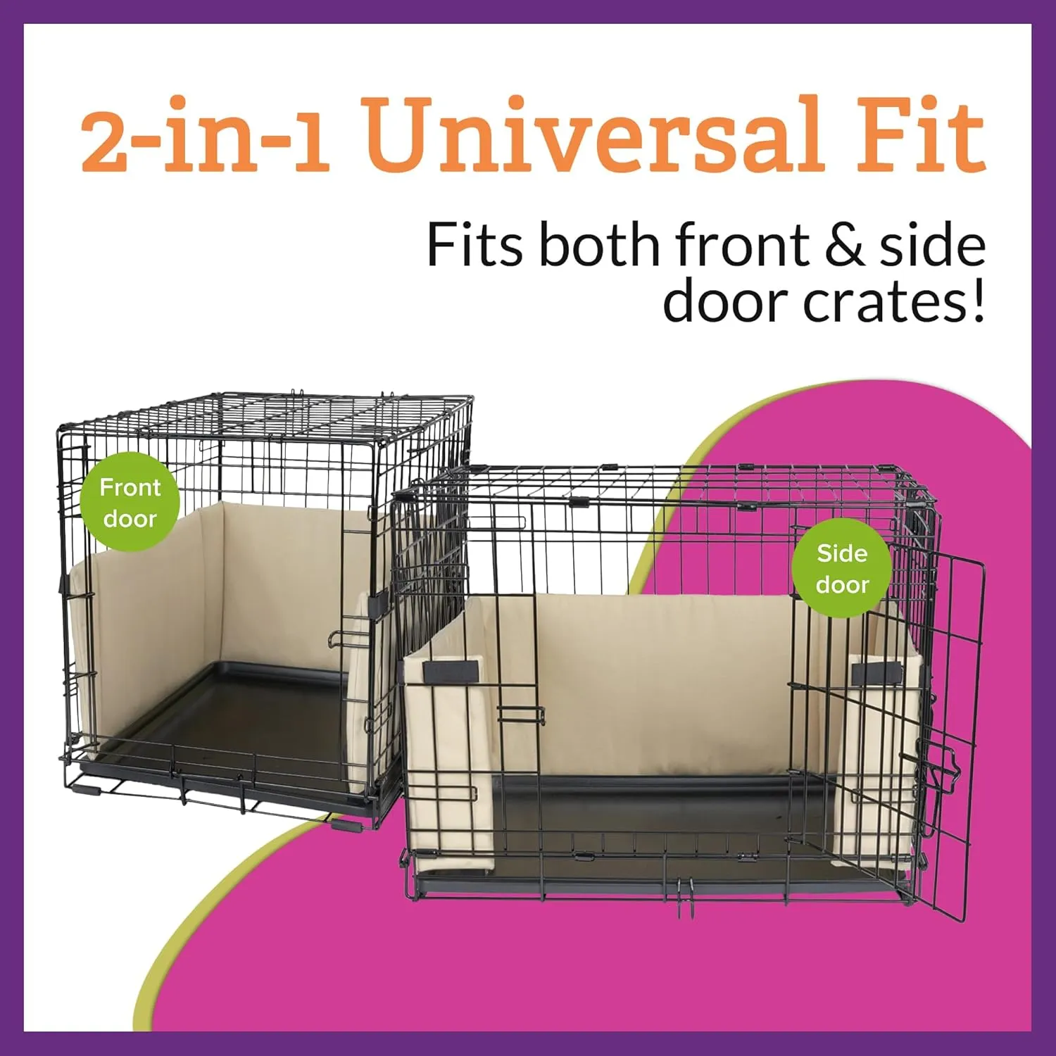 Pet Dreams Dog Crate Bumper - Comfy Liner & Dog Tail Protector for Inside Crate, Fits iCrate Cages 18, 24, 30, 36, 42, 48 Inches (Grey, X-Large, 42")