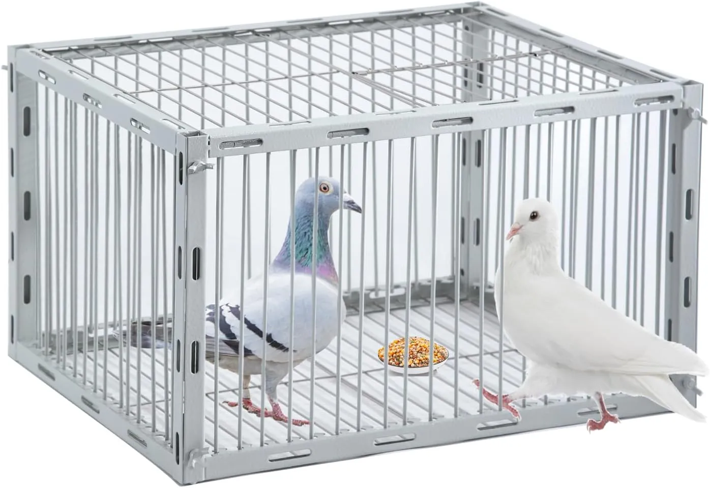 Pigeon Trap with Escape-Proof Design,Birds Trap with One-Way Entry,Chicken and Bird Trap Cage for Pigeon,Portable & Easy Assembly,Unharmful Made of High-Strength Iron with Anti-Rust Paint