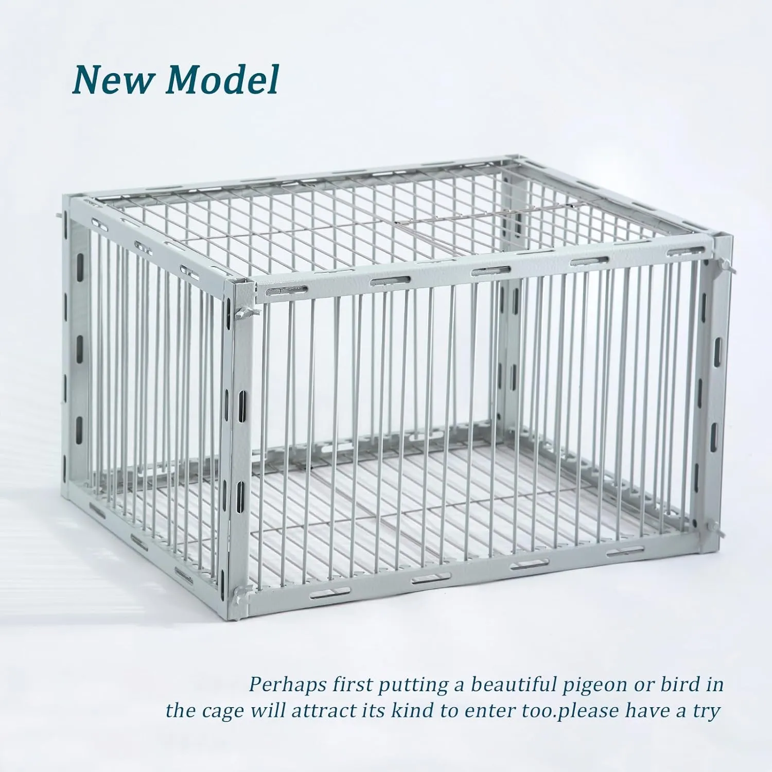 Pigeon Trap with Escape-Proof Design,Birds Trap with One-Way Entry,Chicken and Bird Trap Cage for Pigeon,Portable & Easy Assembly,Unharmful Made of High-Strength Iron with Anti-Rust Paint