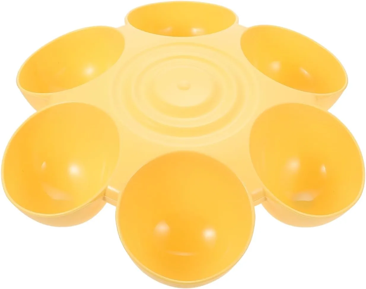 POPETPOP Cat Food Bowl with 6 Bowls - Pet Feeder for Kitten Puppy, Multi Cat Feeder, Multiple Cat Feeder for Indoor Cats, Feeding Station for Food and Water (Yellow)