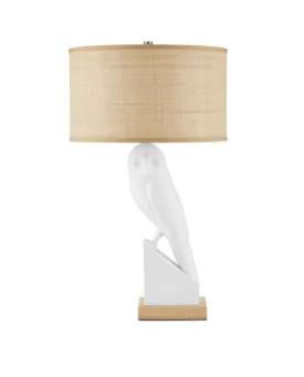 Snowy Owl White Table Lamp