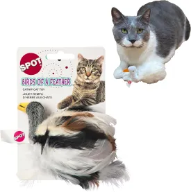SPOT Birds of a Feather Catnip Toy for Cats  Interactive Plush Toy for Swatting, Pouncing, and Chasing  6in, Assorted Styles