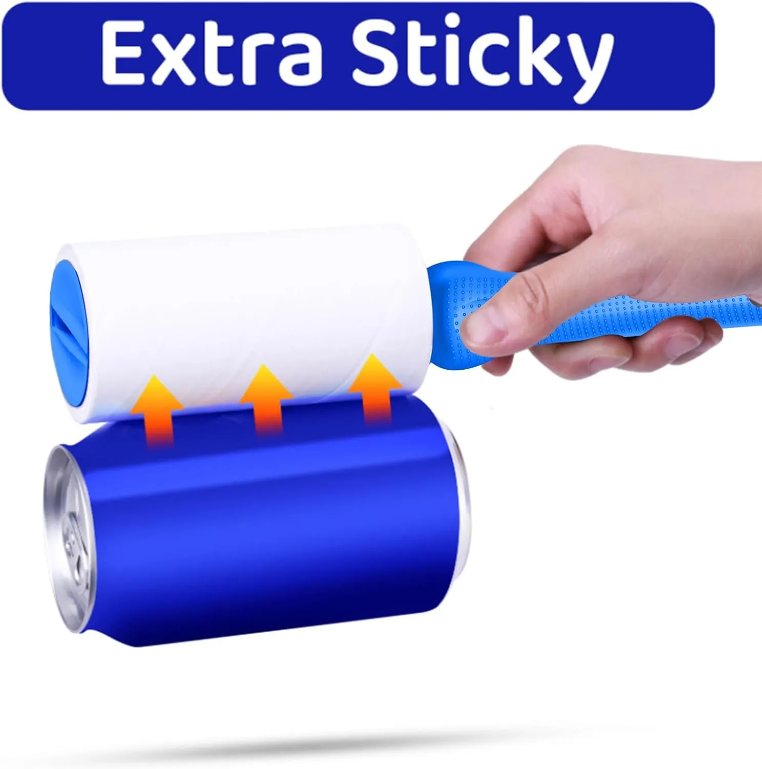 Sticky Lint Roller for Pet Hair: Lint Remover for Dog Cat Hair Mega Value Set 540 Sheets 2 Handles 6 Rollers Fur Removal for Clothes Couch Furniture