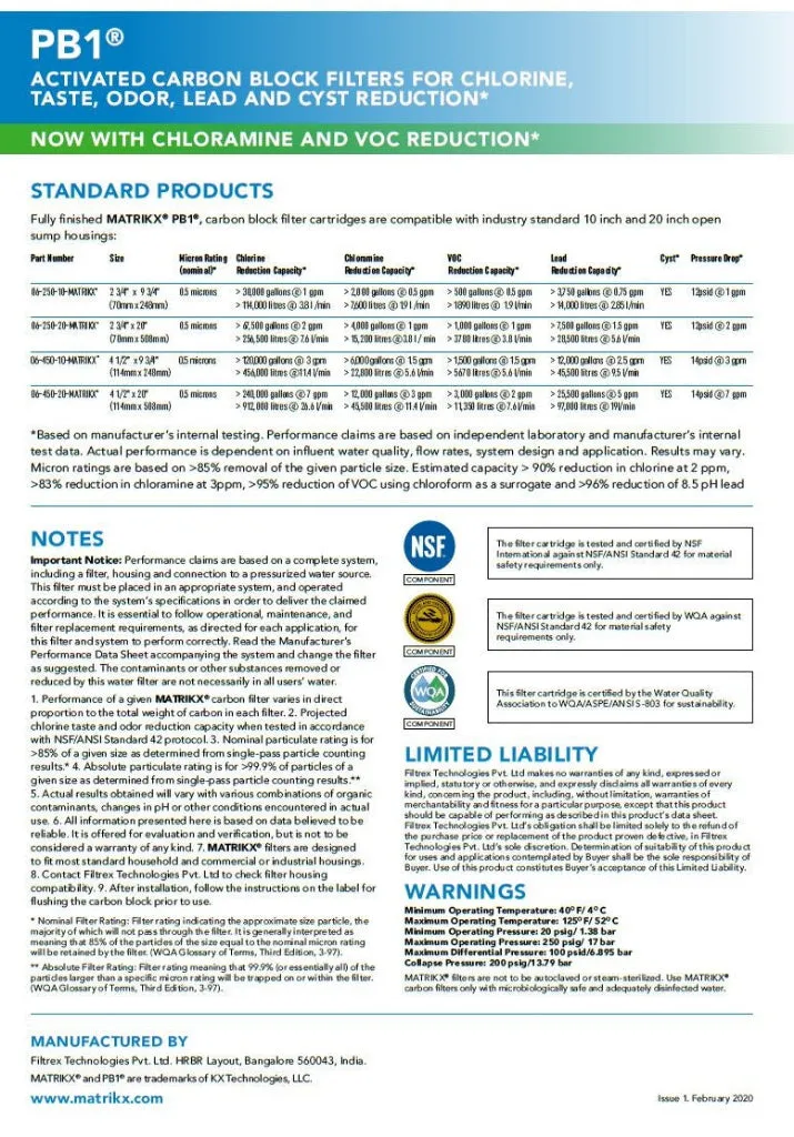 Town Mains Water Double Benchtop Countertop Chlorine Chemical Filters