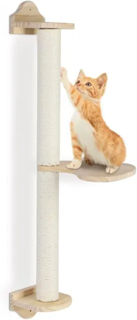 Wall-Mounted Sisal Cat Scratching Posts, 2-Pack Hemp Rope Scratching Trees for Cats, Indoor Playground Toy for Cats