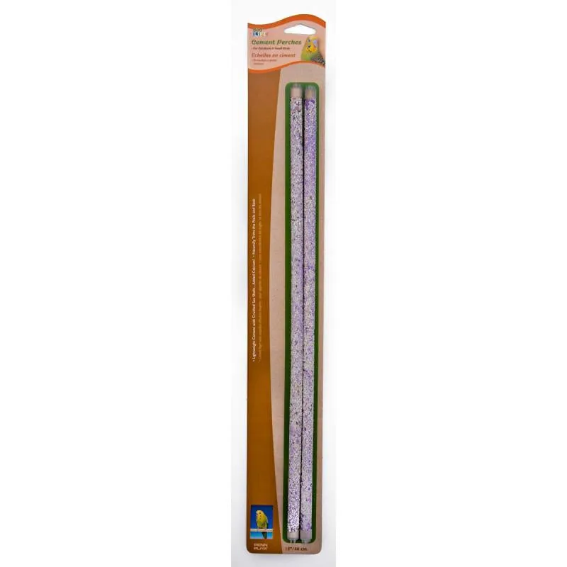 Wood and Cement Bird Perches - 2 Pack