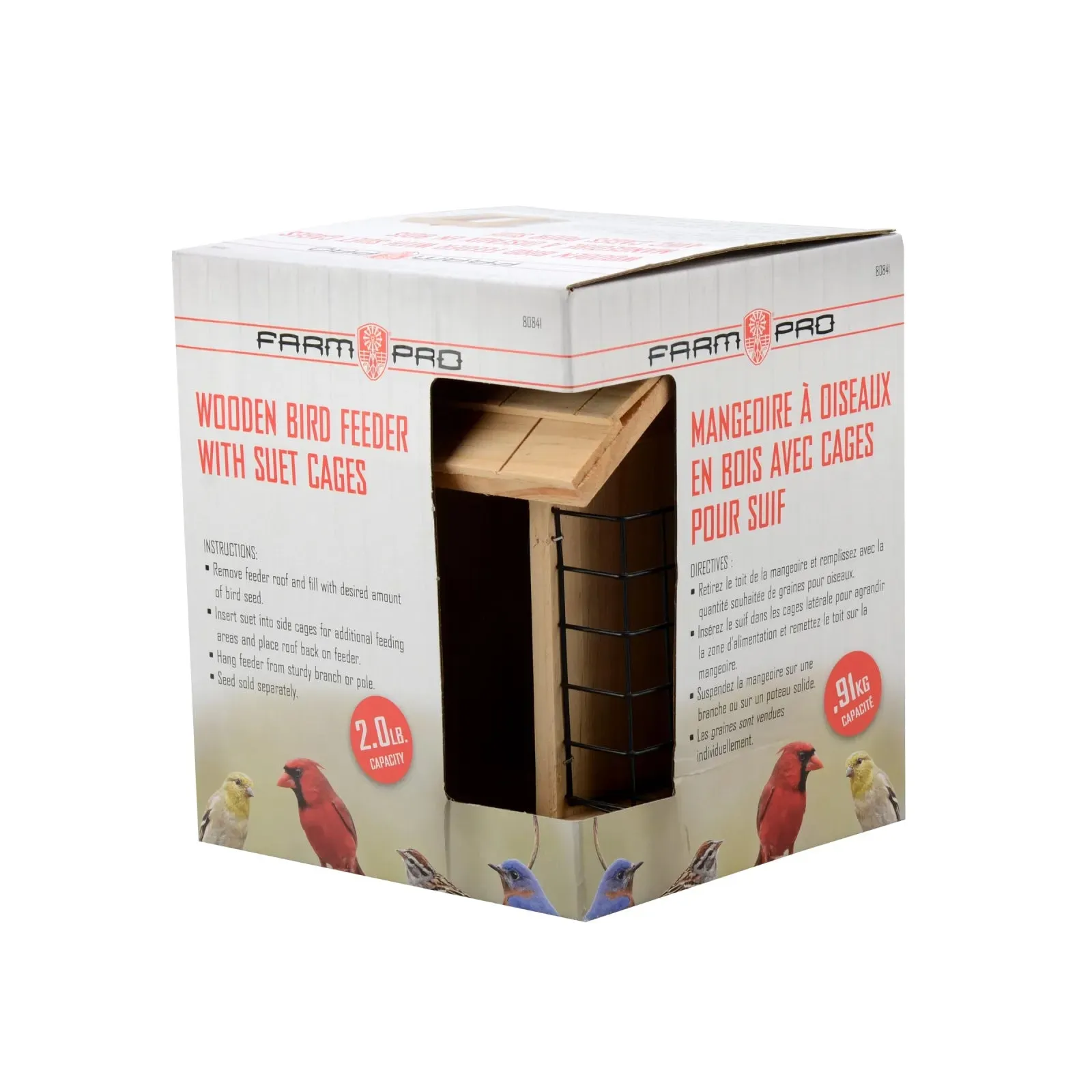 Wooden Bird Feeder With 2 Suet Cages