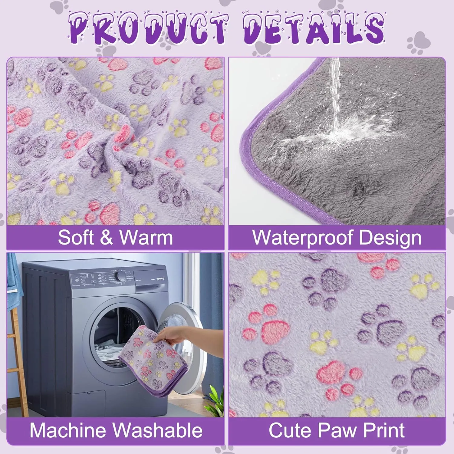 YUEPET Waterproof Guinea Pig Blankets Washable 3 Pack Small Animal Fleece Cage Liners Pet Soft Sleep Mat Pad Cover Warm Flannel Throw for Hamster Guinea Pig Rabbit Chinchilla Hedgehog Ferret 23"16"