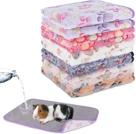YUEPET Waterproof Guinea Pig Blankets Washable 6 Pack Small Animal Fleece Cage Liners Pet Soft Sleep Mat Pad Cover Warm Flannel Throw for Hamster Guinea Pig Rabbit Chinchilla Hedgehog Ferret 23"16"