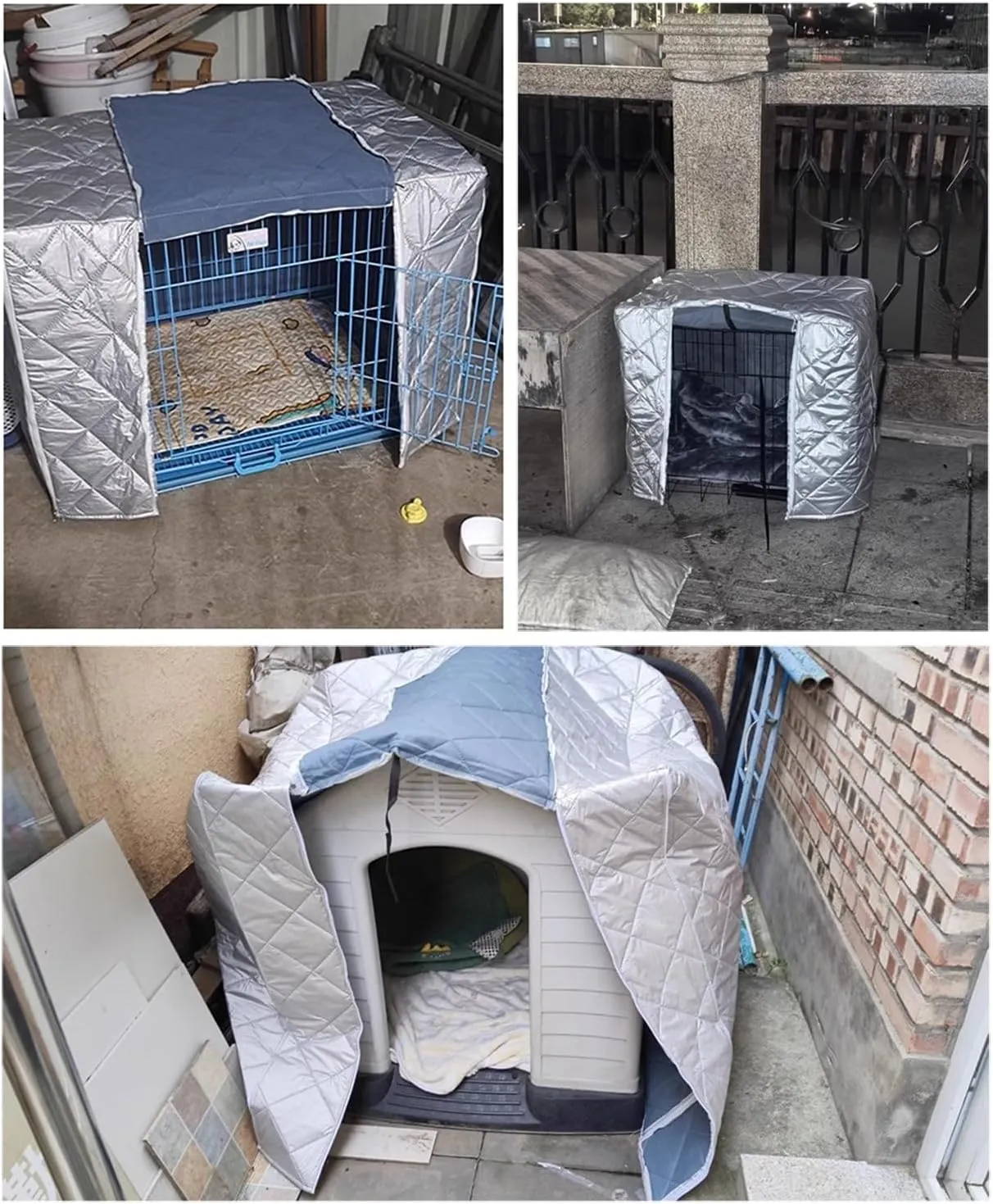ZIMGOD Cold Weather Dog Crate Kennel Cover, Yard Garage Dog Cage Covers Protection, Warmth Insulated Cover for Chicken Coop/Cat Crate, Pet Enclosure Cover(85x60x70cm (33.5x23.6x27.5in))